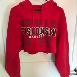 Wisconsin Badger cropped hoodie